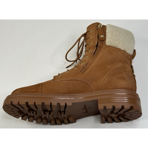 Sam Edelman Aleia Womens Saddle Suede Combat Boots Size 9M Faux Fur New $200 - Picture 7 of 13